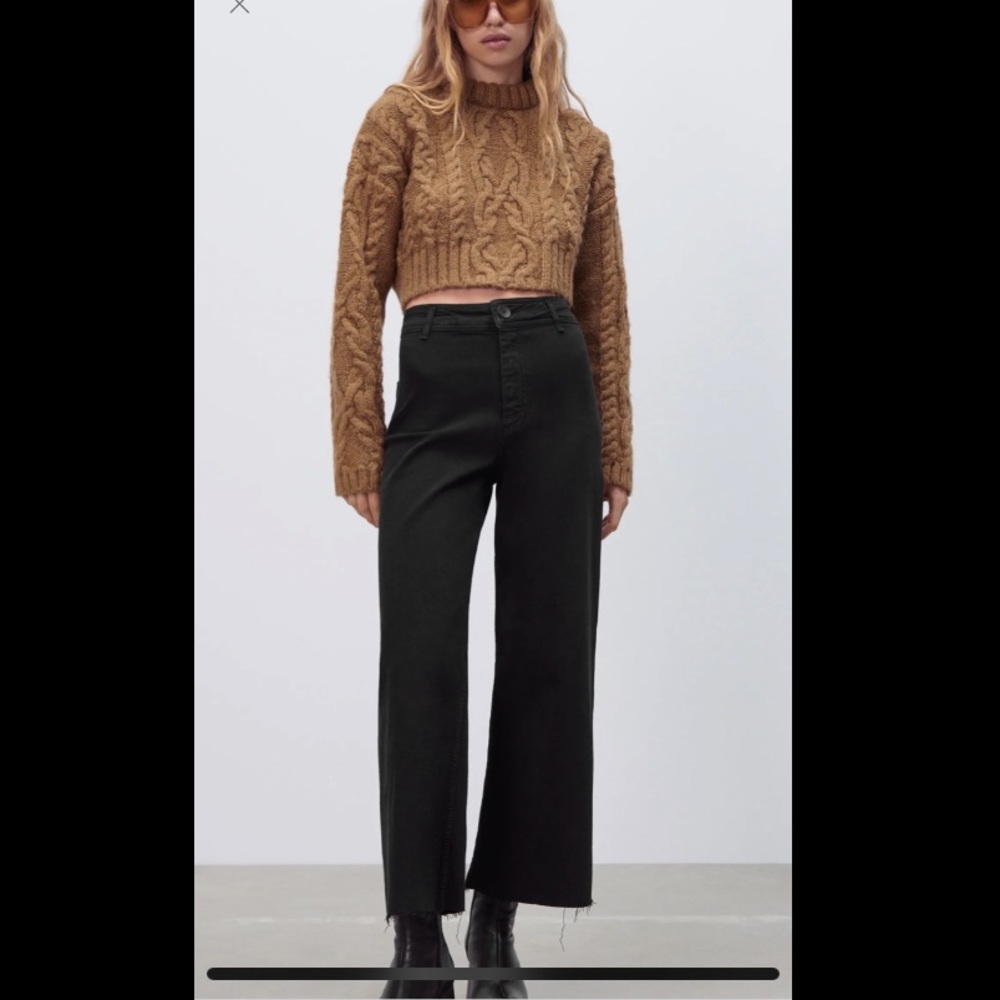 Zara The Marine Straight Jeans in Black - Wide Leg Jeans